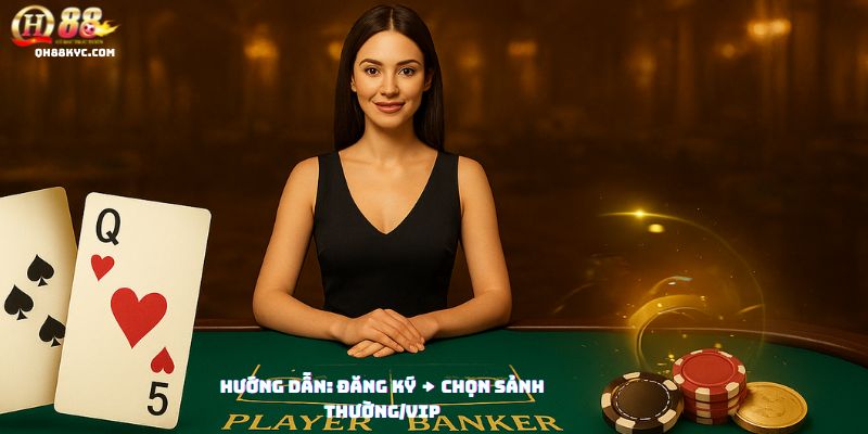 3 bước Baccarat QH88: truy cập mục game bài