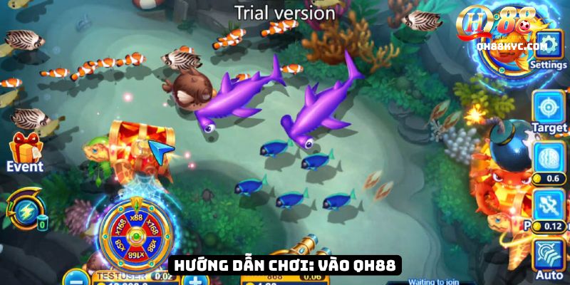 4 bước chơi Chill Fishing QH88: đăng nhập, chọn chế độ, điều chỉnh cược